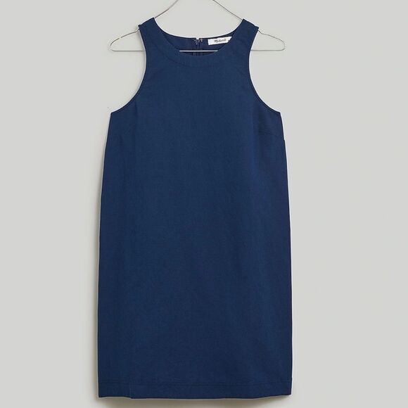 Madewell NWT Linen Blend Cutaway Tank Mini Dress Size 1X in Classic Indigo - Picture 5 of 7